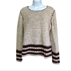 Christopher & Banks Hand Embroidered Sweater Large Classic Traditional